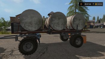 Прицеп с бочками для воды и молока для Farming Simulator 2017
