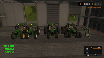 Трактор JOHNDEERE 6170R / 6210R V1.0.0.1 для Farming Simulator 2017