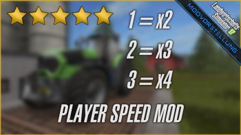 Мод SPEED PLAYER V2.0.0.3 для Farming Simulator 2017