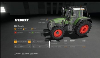 Трактор FENDT 800 FAVORIT V1.0 для Farming Simulator 2019
