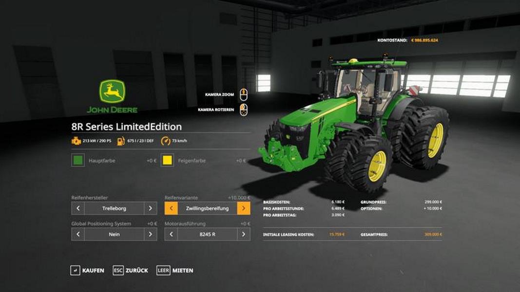 Трактор JOHN DEERE SERIES 8R LIMITEDEDITION V1.0 для Farming Simulator 2019