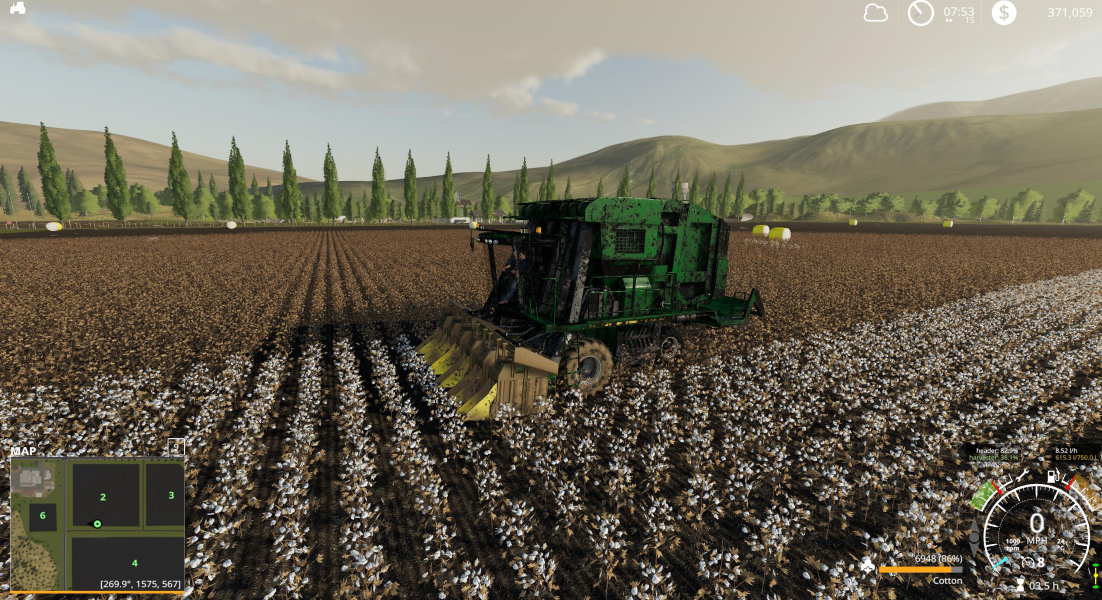 Хлопкоуборочный комбайн JOHN DEERE 7760 COTTON BALER V1.1.0.0 для Farming Simulator 2019