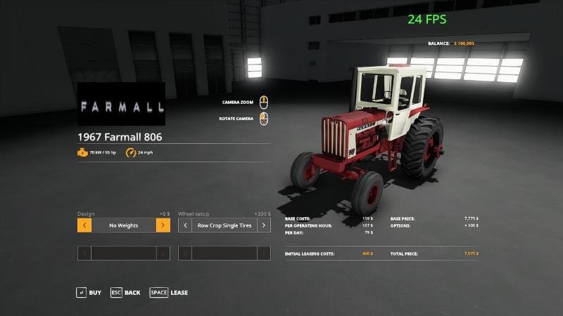 Трактор FARMALL 806 V1.0 для Farming Simulator 2019