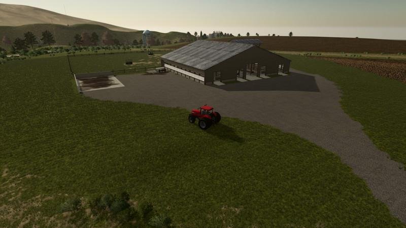Коровник LARGE CATTLE BARN V1.0 для Farming Simulator 2019