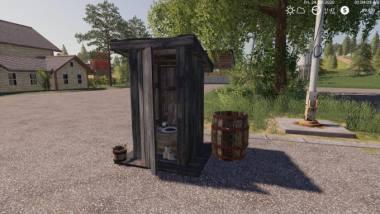 Покупаемый туалет FS19 OUTHOUSE WITH SLEEP TRIGGER V1.0.0.0 для Farming Simulator 2019