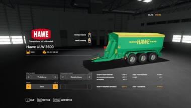Прицеп перегрузчик HAWE ULW 3600 FINAL V3.0 для Farming Simulator 2019