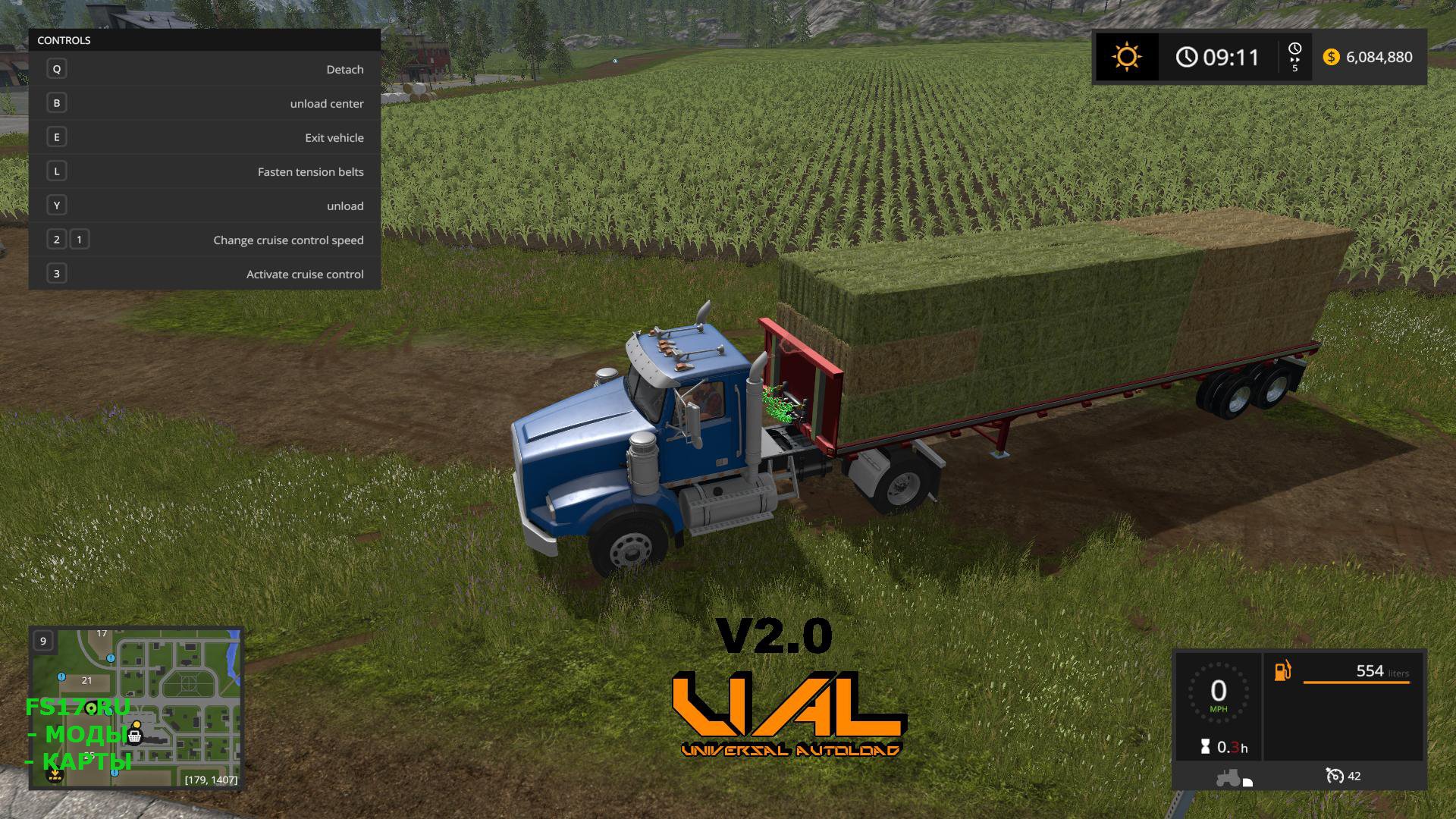 Прицеп с автозагрузкой тюков и поддонов для Farming Simulator 2017