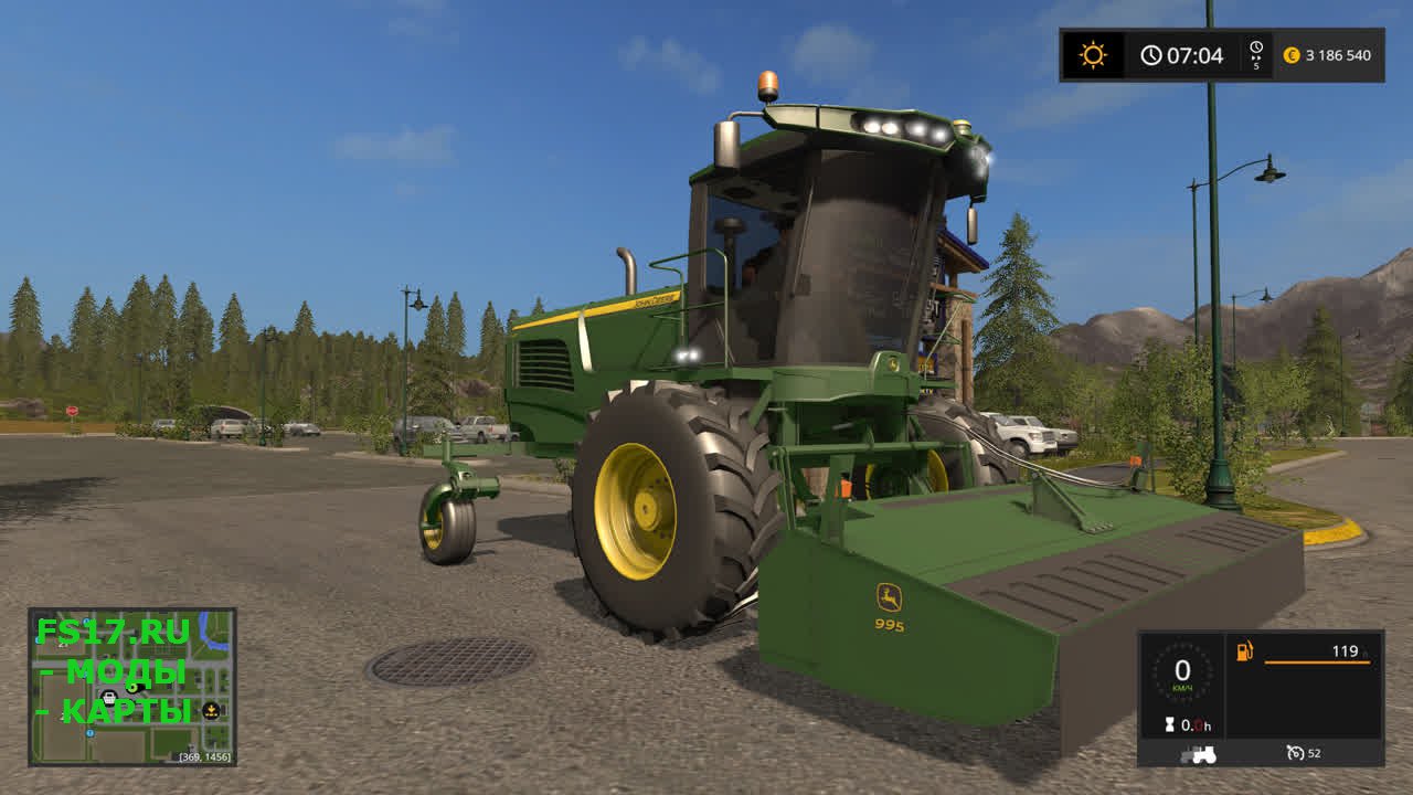 Сенокосилка John Deere W260 для Farming Simulator 2017