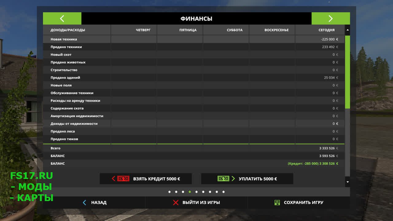 Мод кредит для Farming Simulator 2017