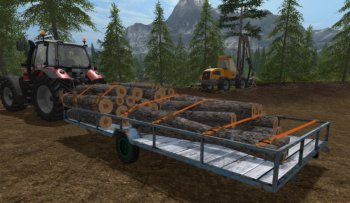 Прицеп для бревен с ремнями для Farming Simulator 2017