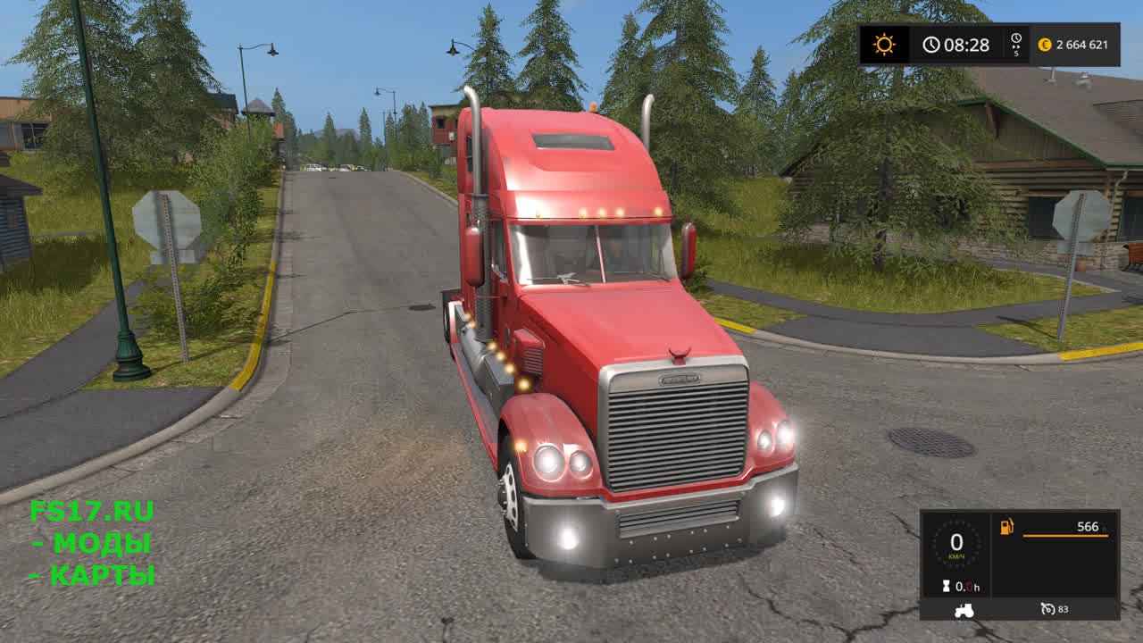 Тягач Freightliner Coronado для Farming Simulator 2017