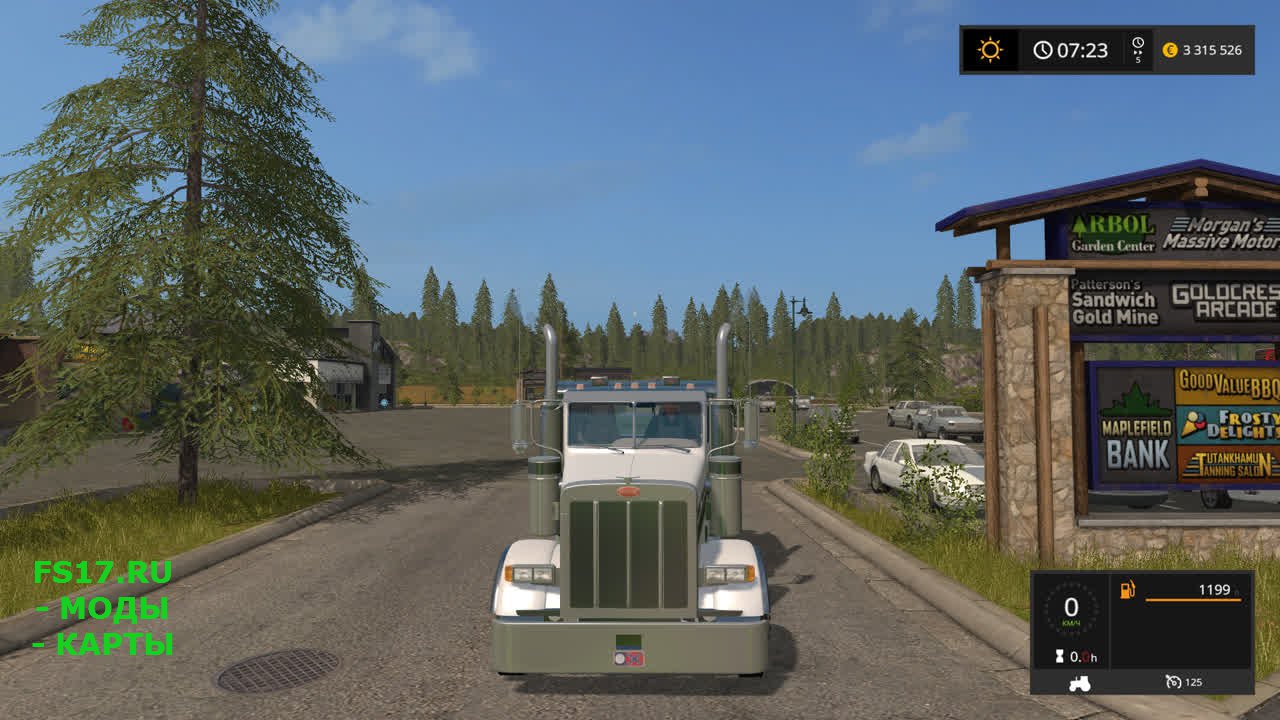Тягач Peterbilt 379 Flat Top для Farming Simulator 2017