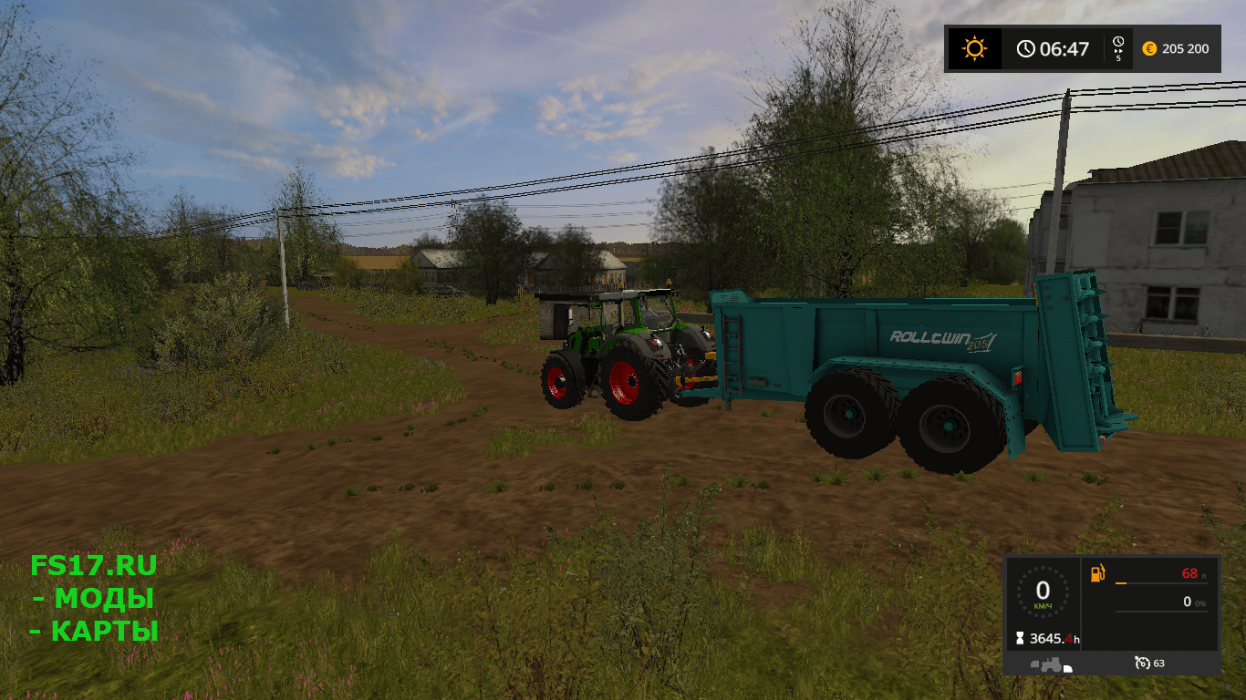 Прицеп "Rolland Roll Twin 205 v1 Final" для Farming Simulator 17