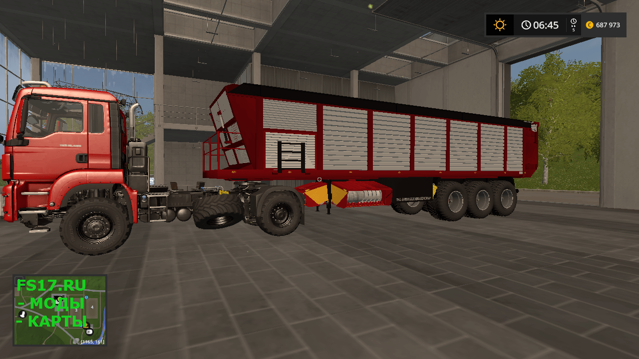 Подборщик FORAGE SEMI TRAILER V1 для Farming Simulator 2017