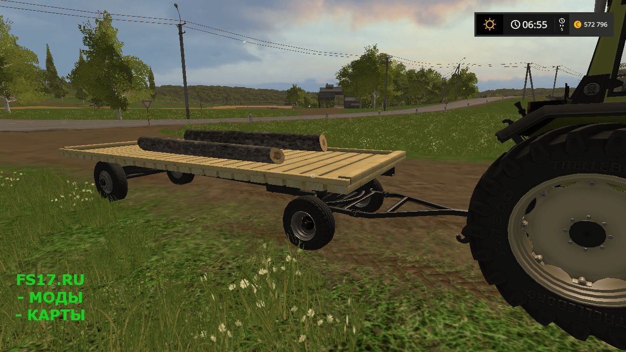 Прицеп FLATBED TRAILER V1.0 для Farming Simulator 2017