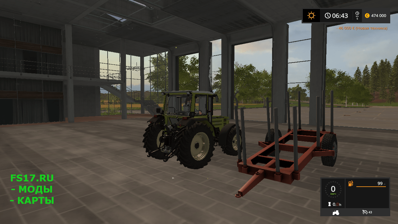 Прицеп для бревен для Farming Simulator 2017