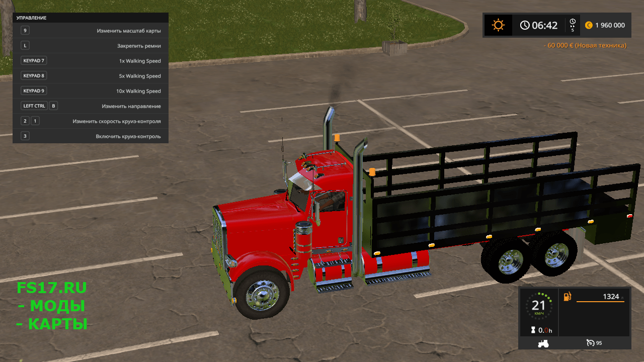 Грузовик Peterbilt 388 Stake Bed v 1.0.0.0 для Farming Simulator 2017