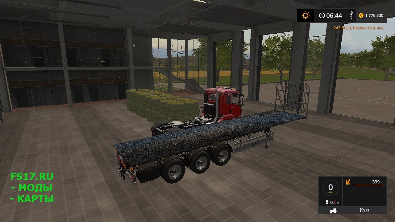Полуприцеп Flatbed Trailer UAL v 3.0 для Farming Simulator 2017