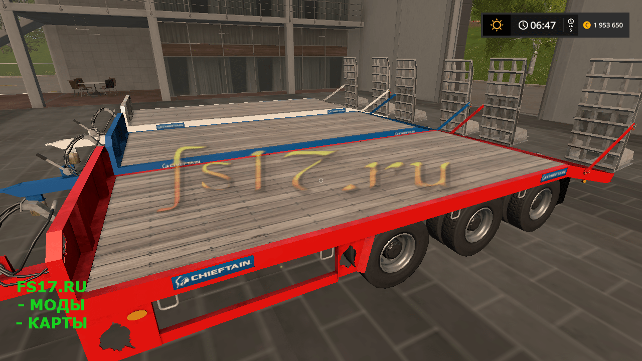 Прицеп для тюков CHIEFTAIN TRI AXLE LOW LOADER V1.0 для Farming Simulator 2017