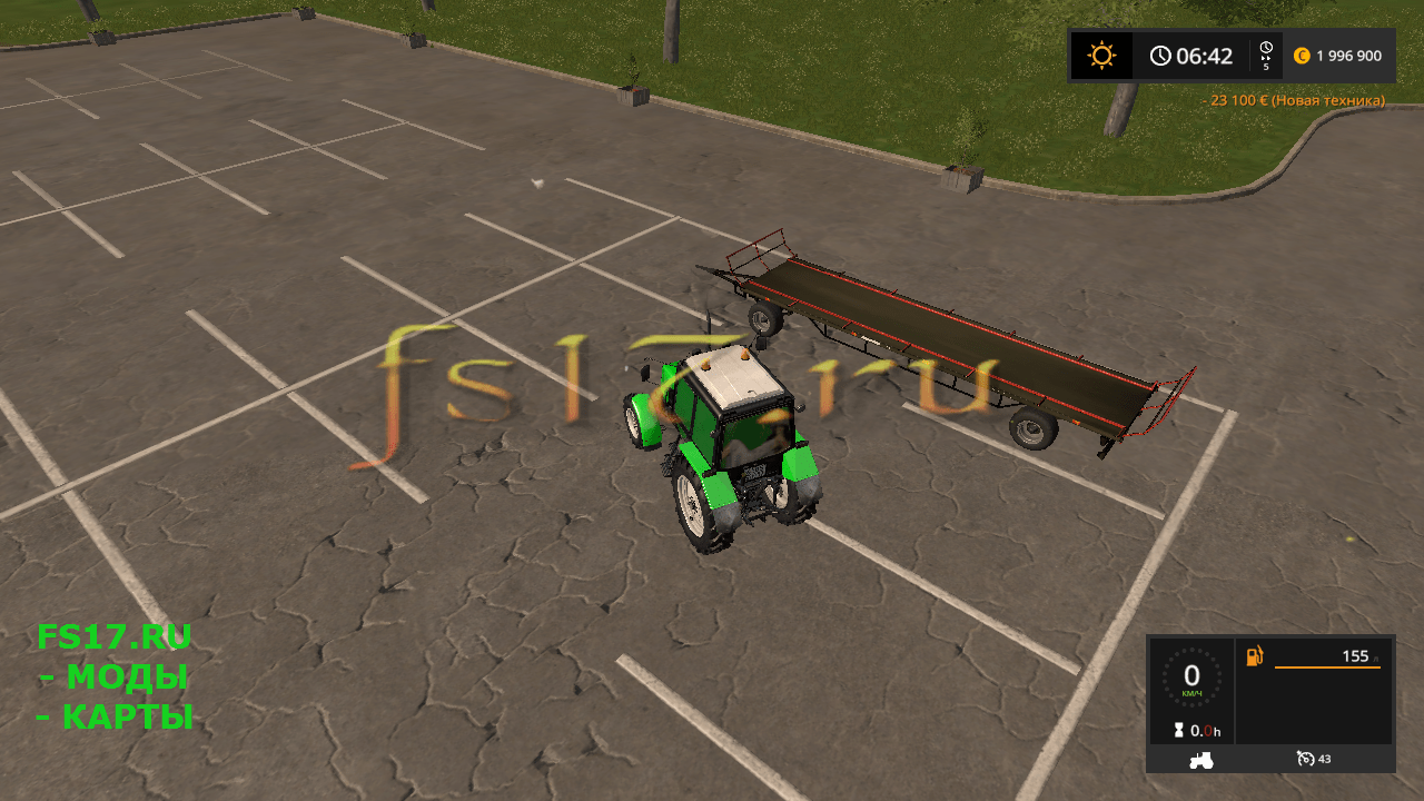 Прицеп для тюков URSUS T665 V1.0 для Farming Simulator 2017