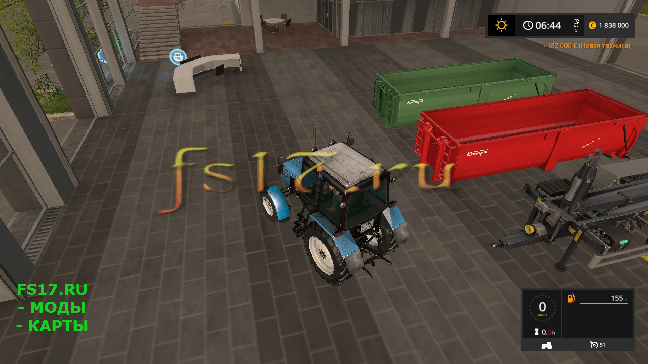 Кузов для техники с крюковым захватом KRAMPE BIG BODY 700 CONTAINER V1.0 для Farming Simulator 2017