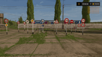 Пак дорожных знаков v 1.0 для Farming Simulator 2017