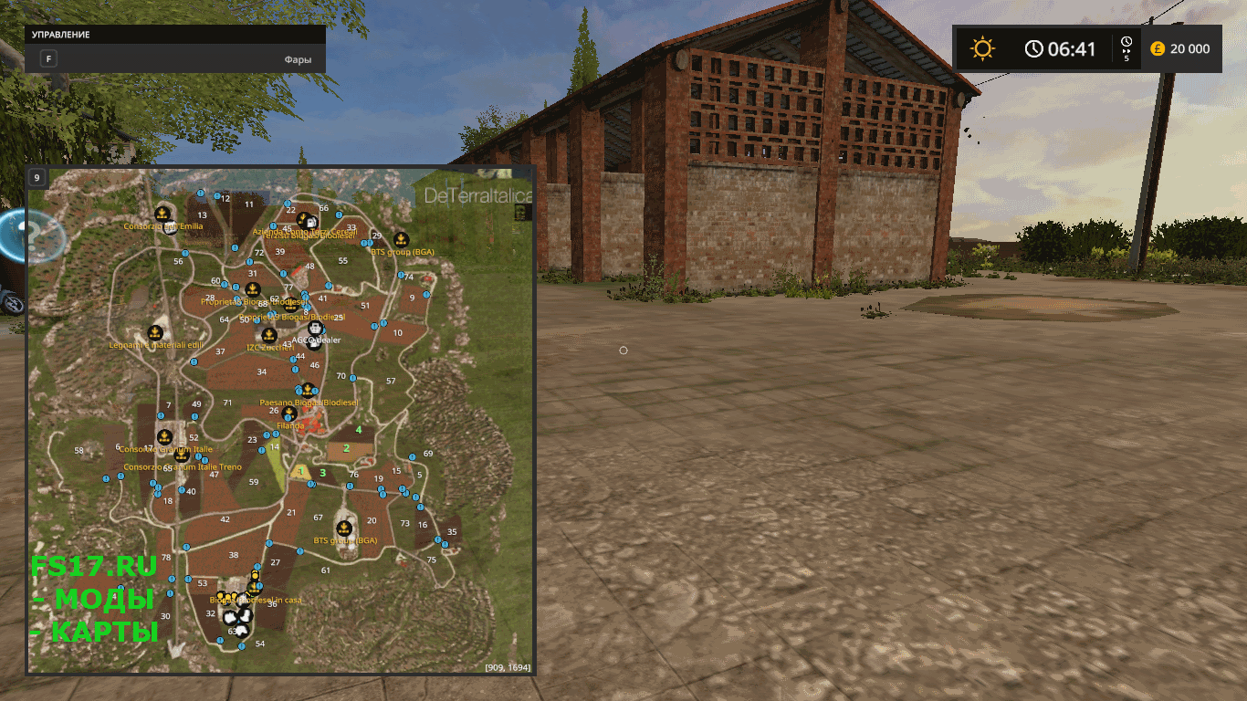 Карта De Terra Italica v 1.0.0.6 для Farming Simulator 2017
