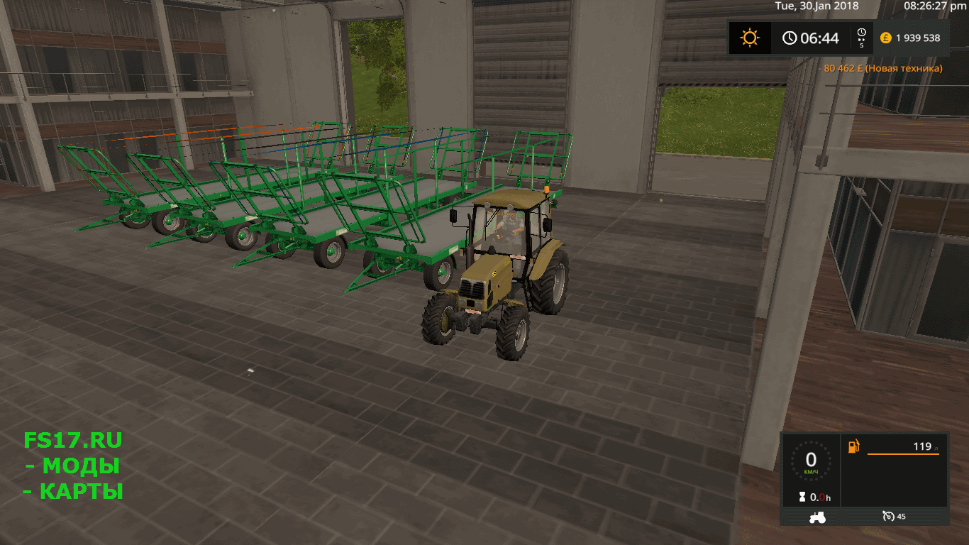 Прицеп для тюков и поддонов KROGER AGROLINER PWS 18 V1.0.0.0 для Farming Simulator 2017
