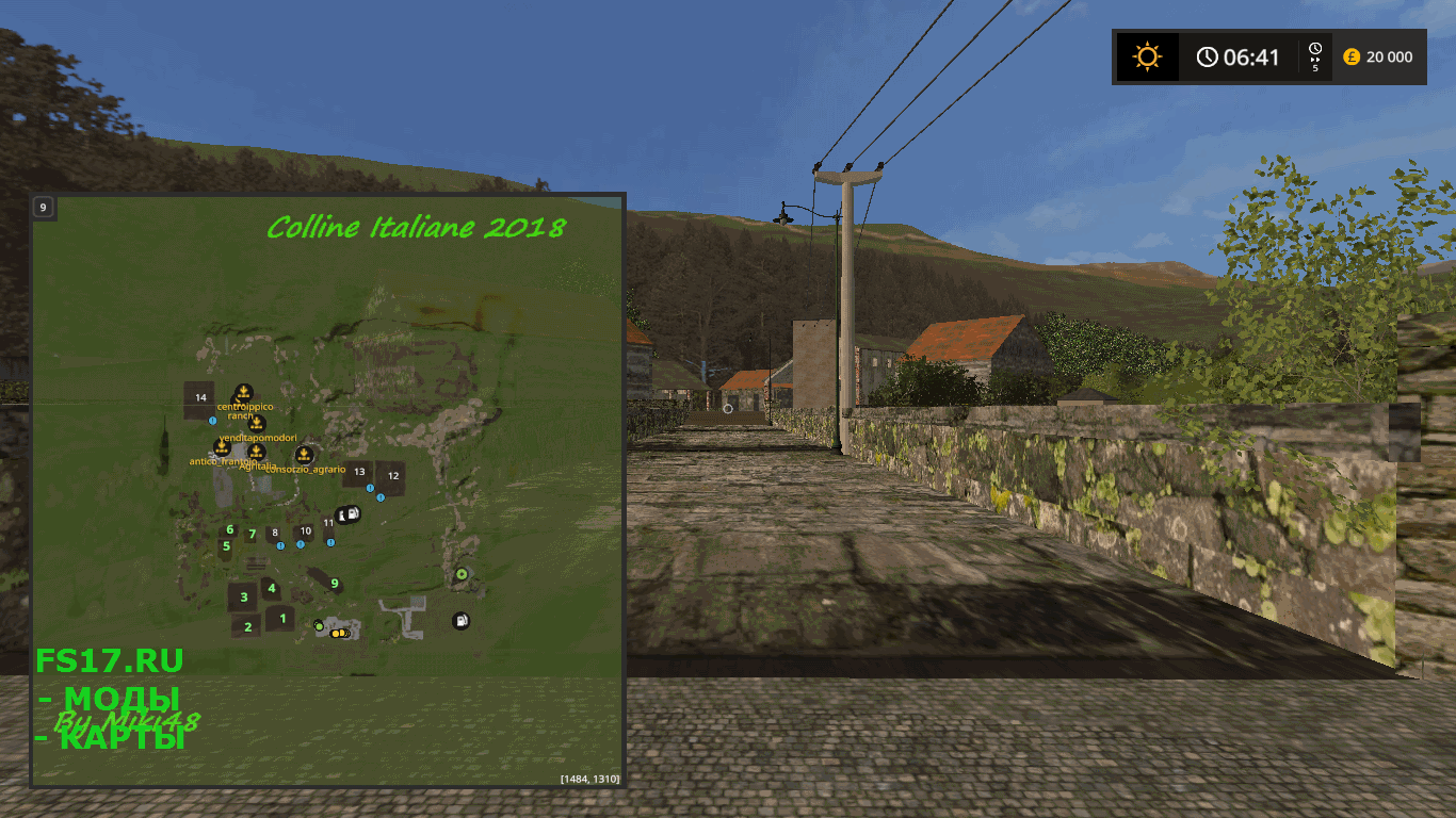 Карта COLLINE ITALIANE V1.0 для Farming Simulator 2017