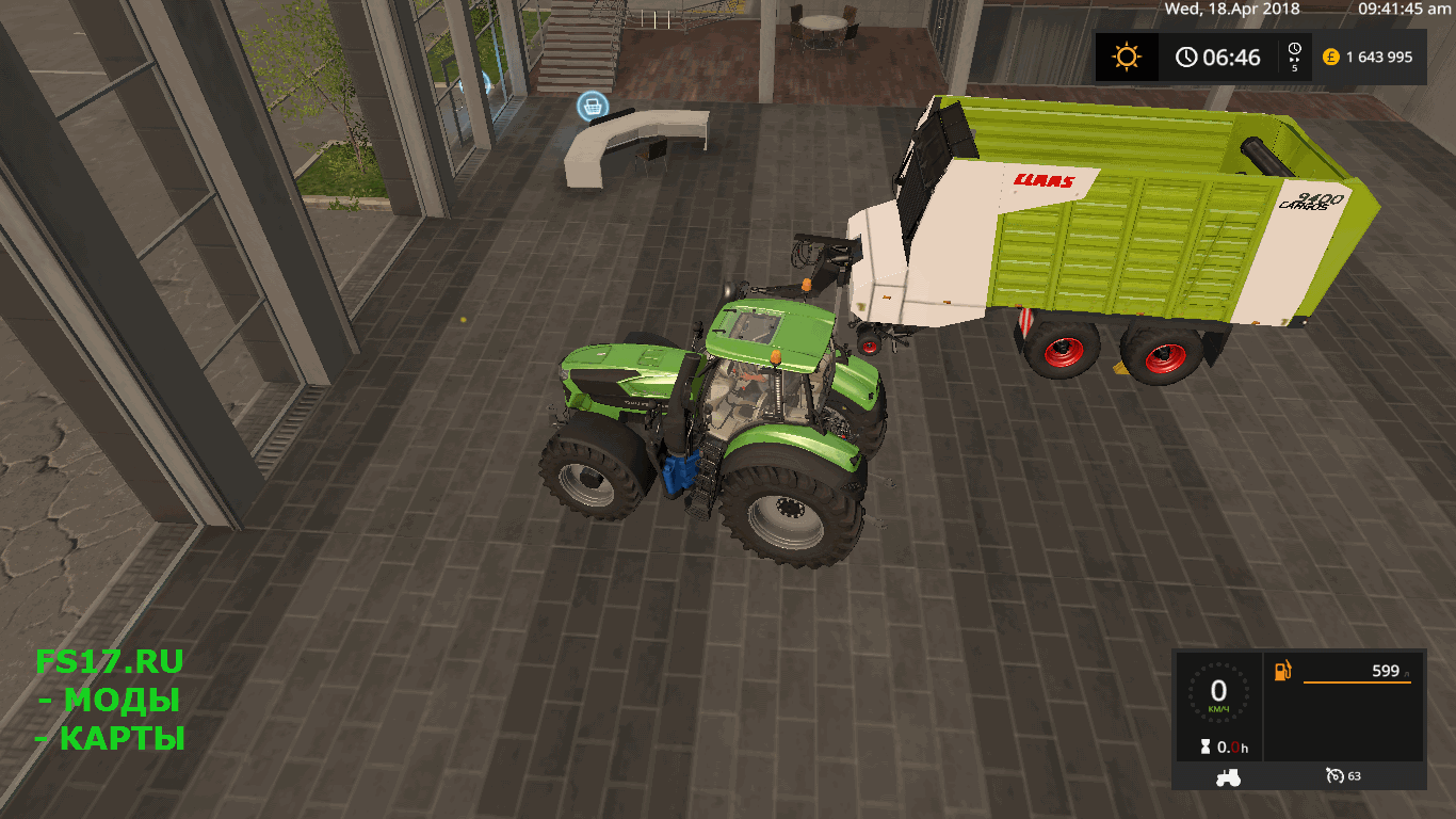 Прицеп подборщик CLAAS CARGOS 9400 V3.0 для Farming Simulator 2017