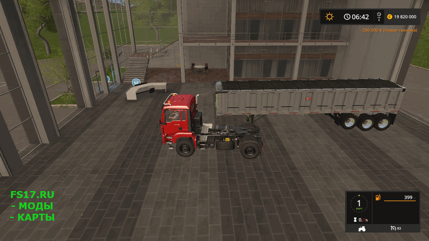 Полуприцеп TRAILER TRAVIS CLASSIC END-DUMP V1.1 для Farming Simulator 2017