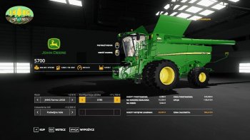 Комбайн JOHN DEERE S700 SERIES USA V2.1.0 для Farming Simulator 2019