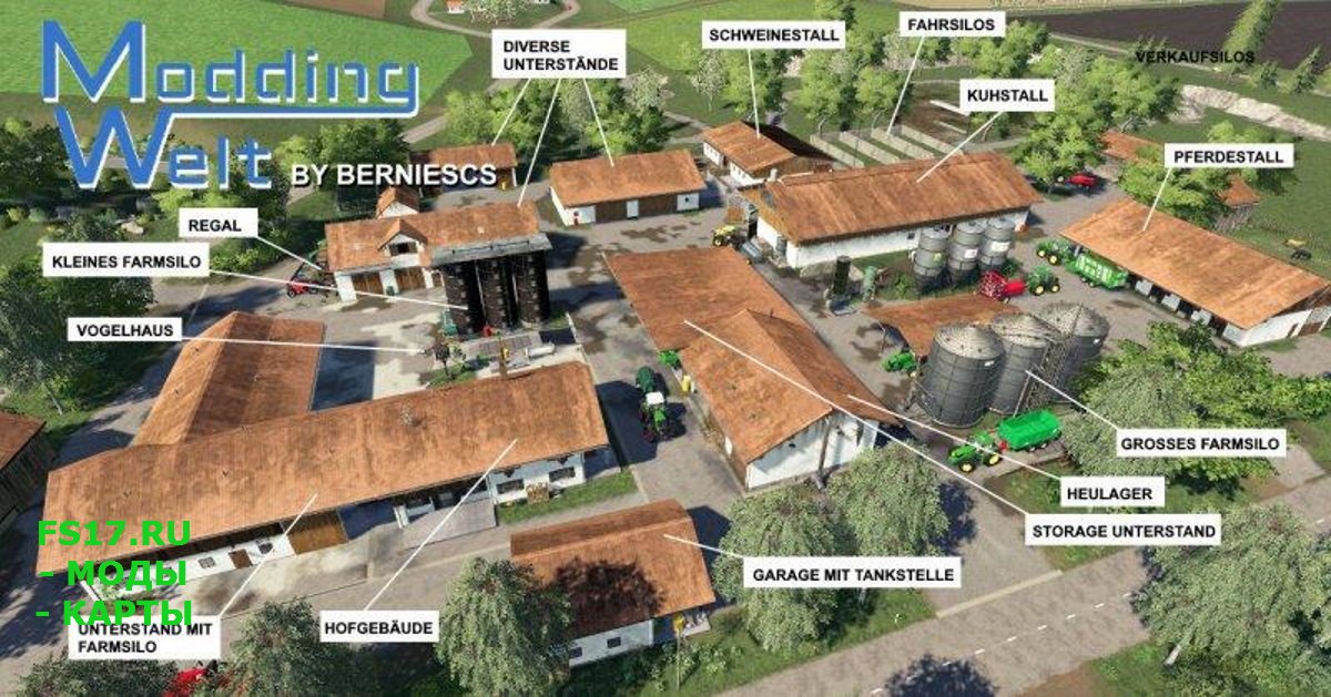 Пак покупаемых объектов MW Platzierbarer Hof v 1.3 для Farming Simulator 2019