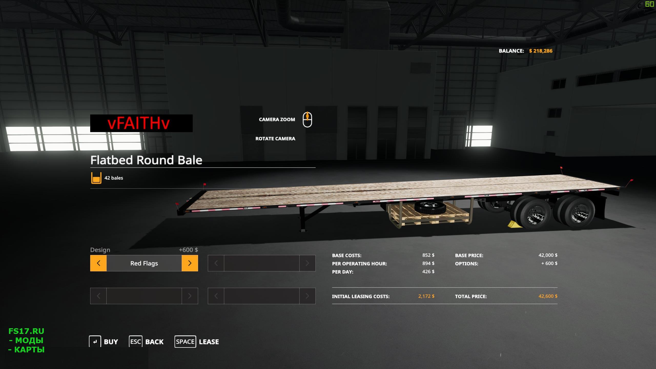 Полуприцеп US FLATBED TRAILER AUTO LOADS BALES V1.0 для Farming Simulator 2019
