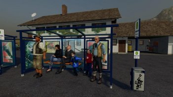 Пак автобусных остановок 3 BUSHALTESTELLEN PLATZIERBAR V1.0.0 для Farming Simulator 2019