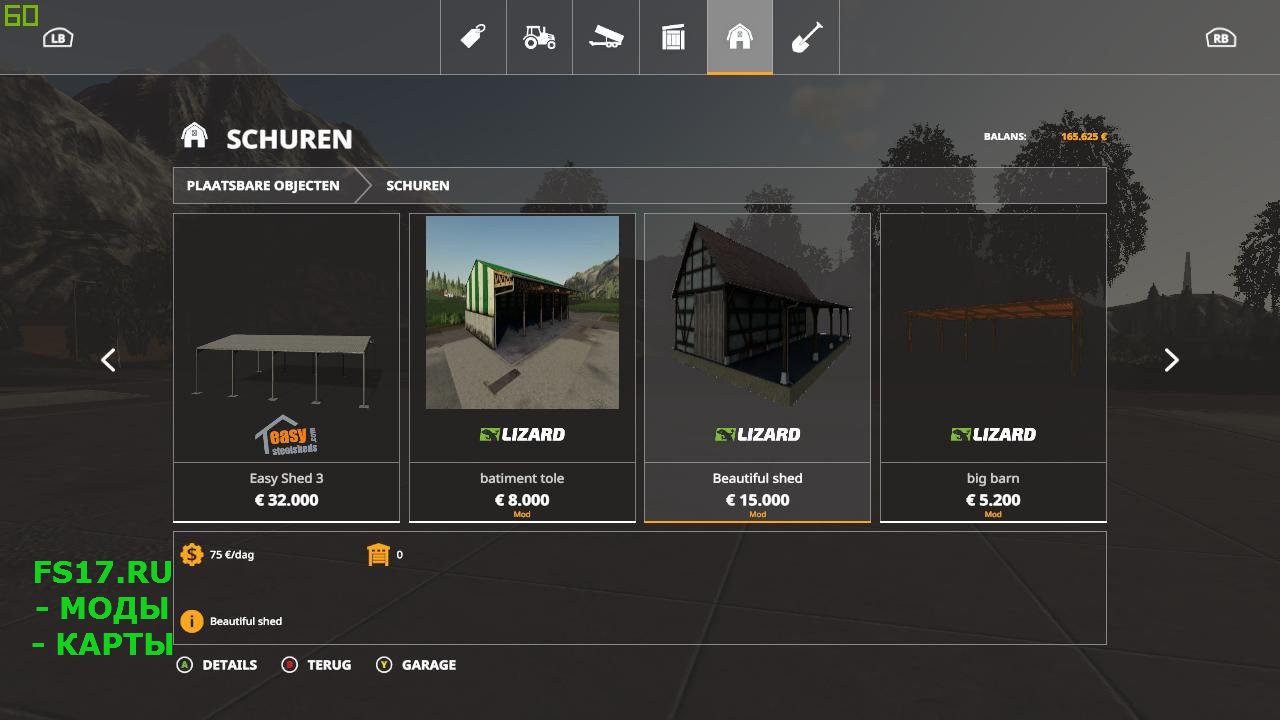 Сарай BEAUTIFUL SHED V1.0 для Farming Simulator 2019
