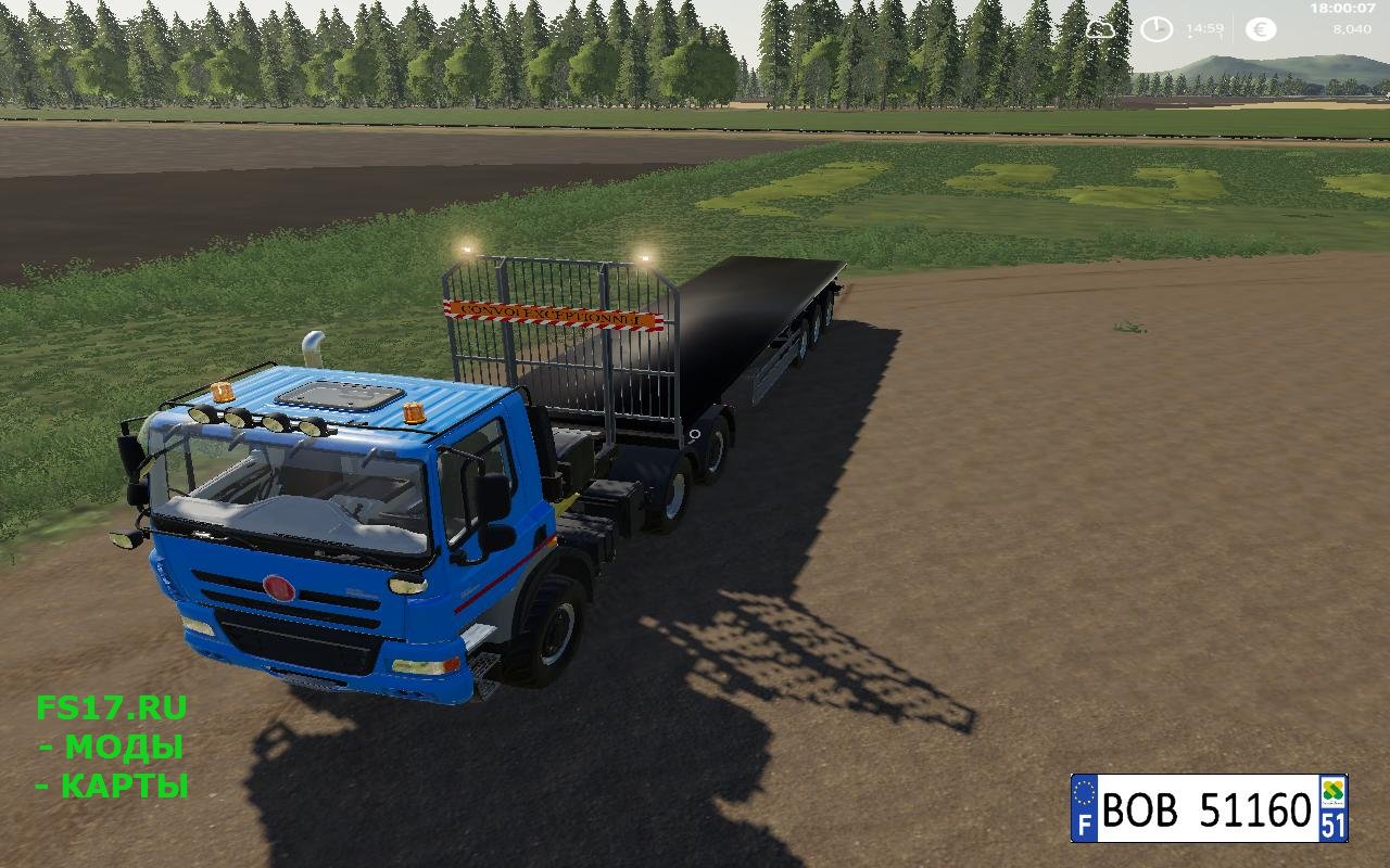 Полуприцеп FLIEGL FLATBED ROUND AUTOLOAD V1.4 для Farming Simulator 2019