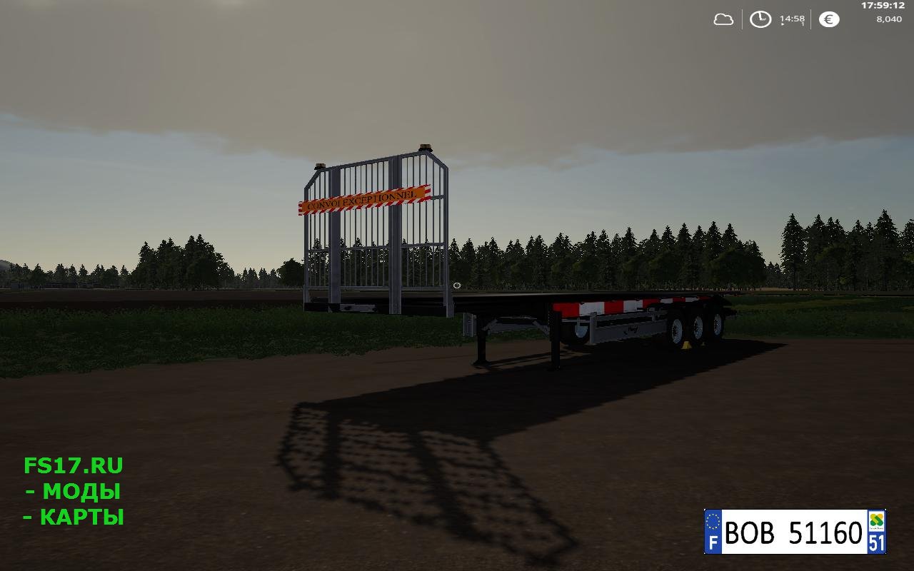 Полуприцеп Fliegl Flatbed Round Autoload V14 для Farming Simulator 2019 Farming Simulator 8377