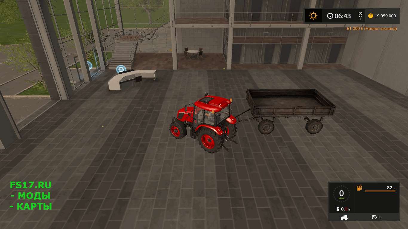 Прицеп 2 ПТС 4 v 1.1 для Farming Simulator 2017