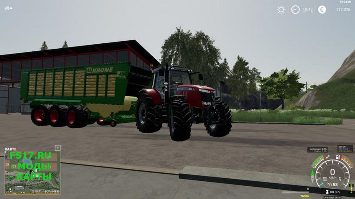 Прицеп подборщик KRONE ZX560GD V1.0.0.0 для Farming Simulator 2019