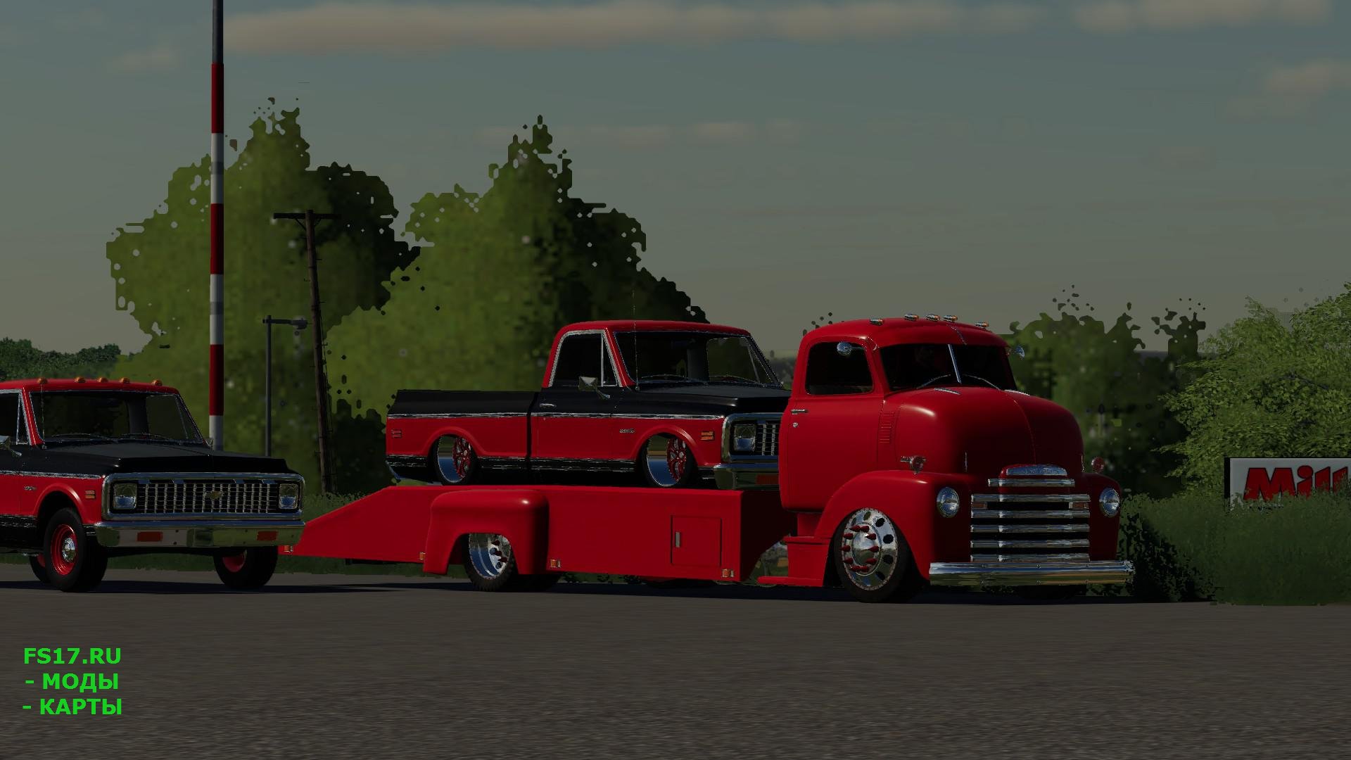 Пак автомобилей 48 CHEVY RAMP TRUCK AND 71 CHEVY C10 V1.0 для Farming Simulator 2019