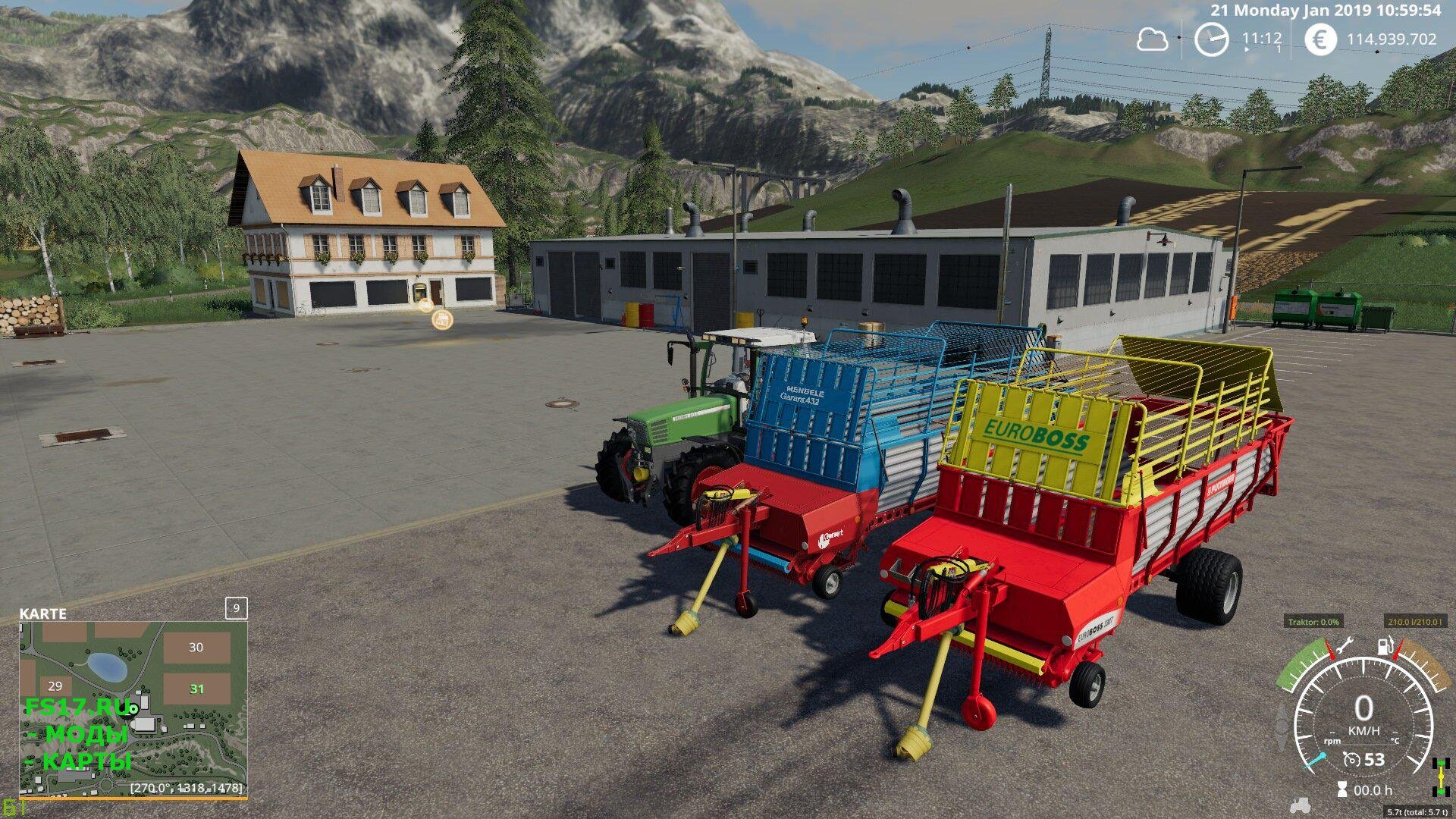 Прицеп подборщик POTTINGER EUROBOSS 330 T V1.0.0.2 для Farming Simulator 2019
