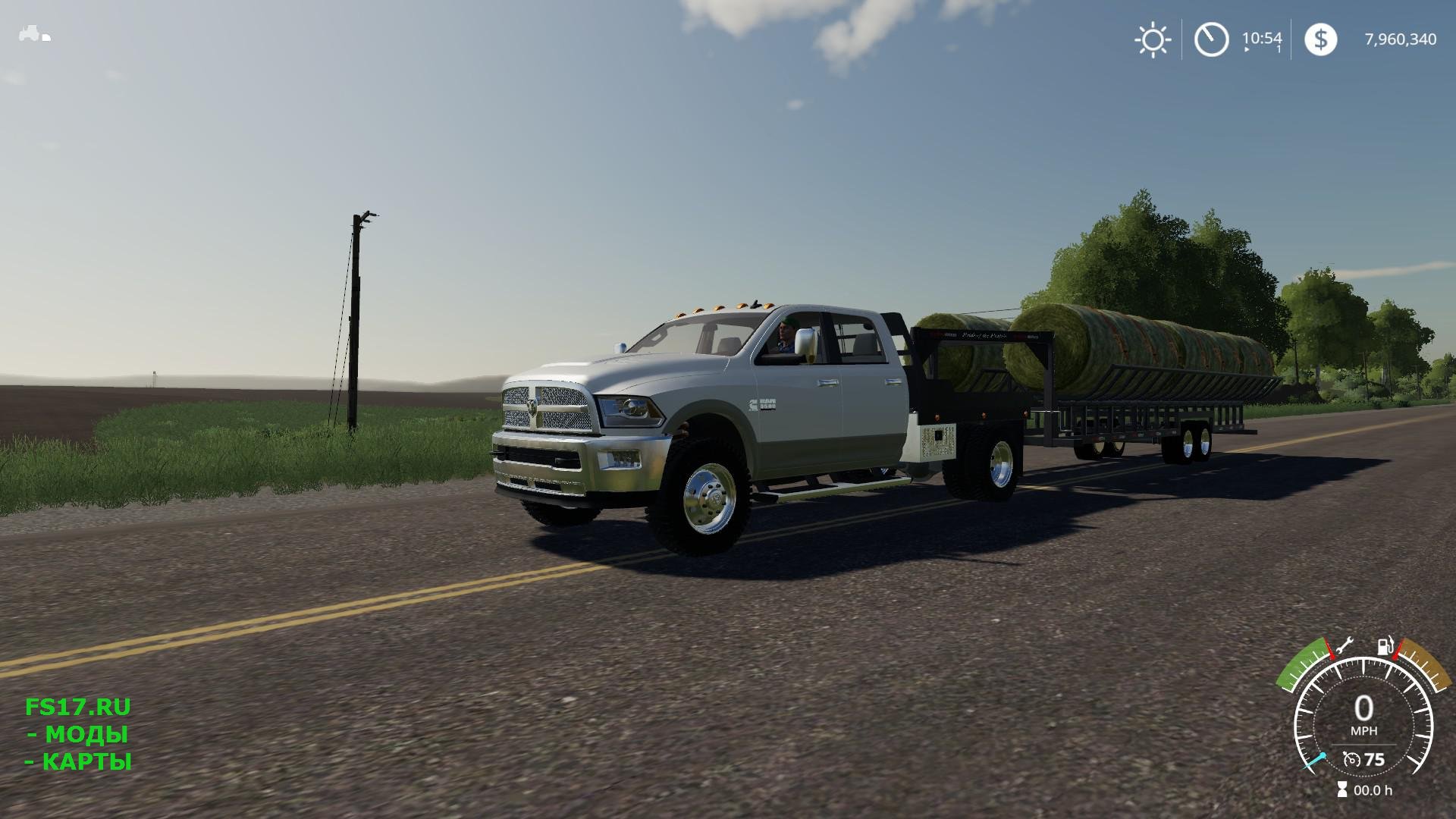 Прицеп для тюков PRAIRIE BALE TRAILER V1.0.0.0 для Farming Simulator 2019