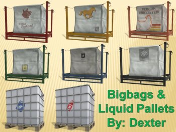 Пак BIGBAGS & LIQUID PALLETS V1.2 для Farming Simulator 2019