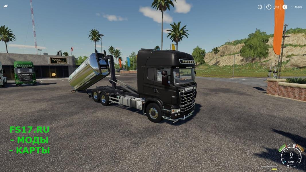 Грузовик с крюковым захватом SCANIA R730 HOOKLIFT V1.0.0.0 для Farming Simulator 2019