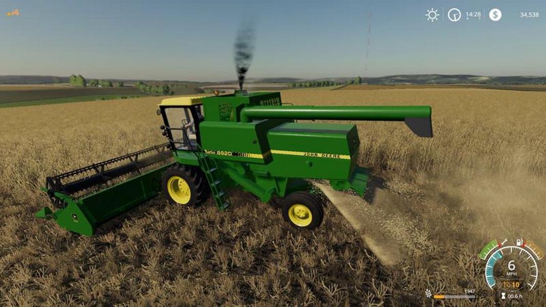 Комбайн JOHN DEERE 8820 TURBO V1.0 для Farming Simulator 2019