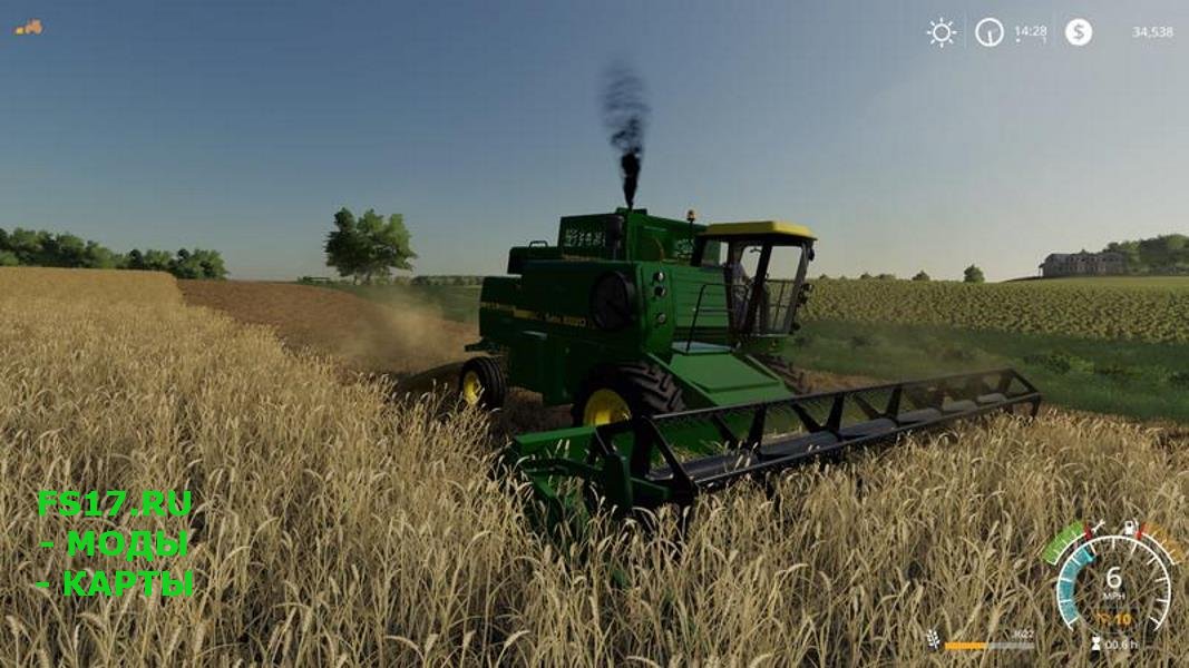 Комбайн JOHN DEERE 8820 TURBO V1.0 для Farming Simulator 2019