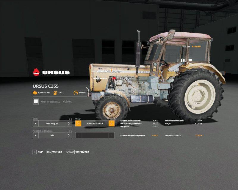 Трактор URSUS C355 V1.0.0.0 для Farming Simulator 2019