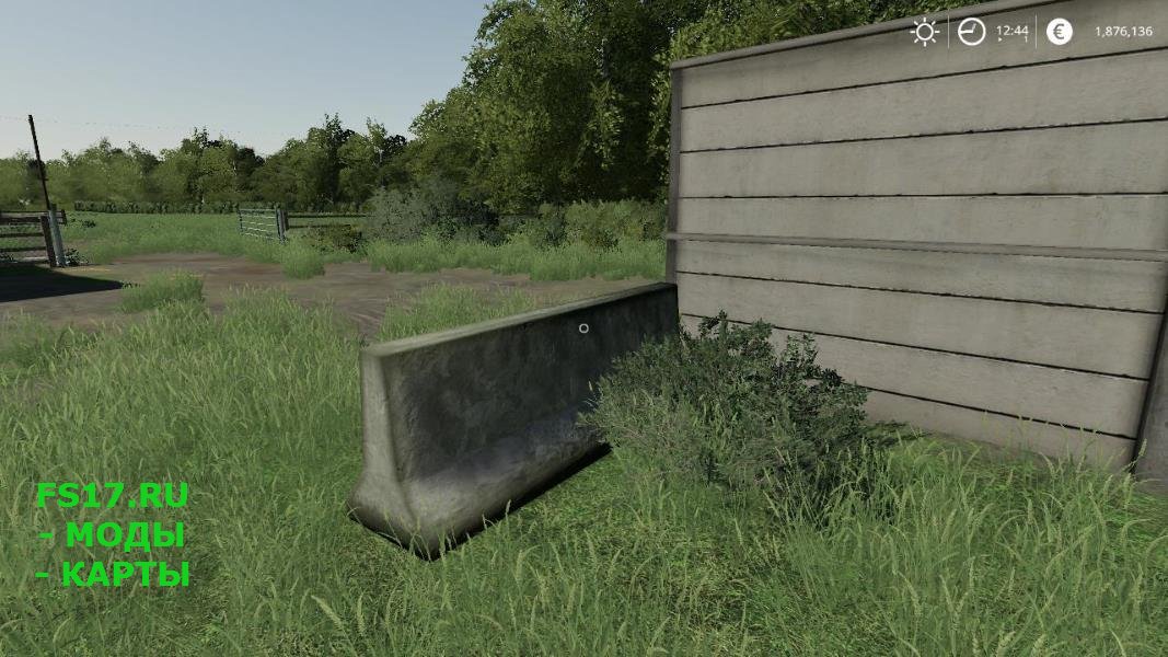 Бетонный барьер ROAD BARRIER V1.0.0.0 для Farming Simulator 2019