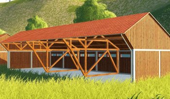 Навес LARGE WOODEN BUILDING V1.0 для Farming Simulator 2019